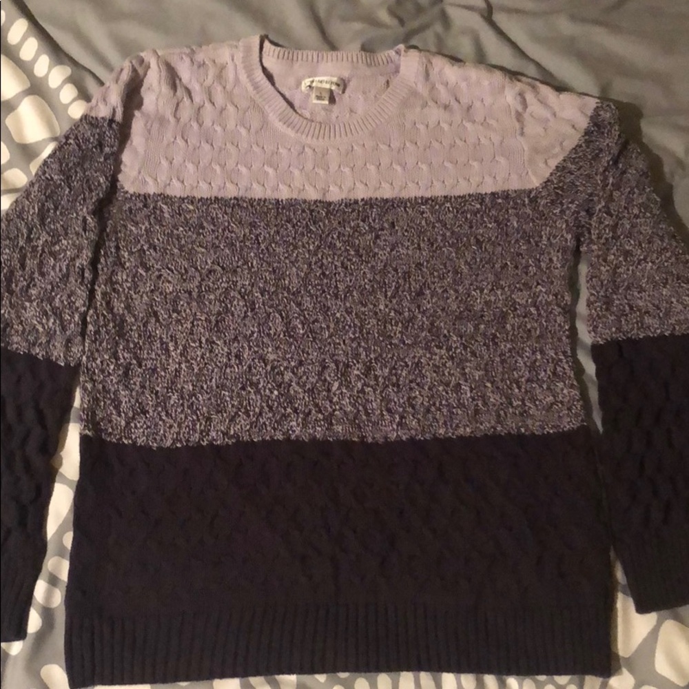 Purple Color-Block Sweater